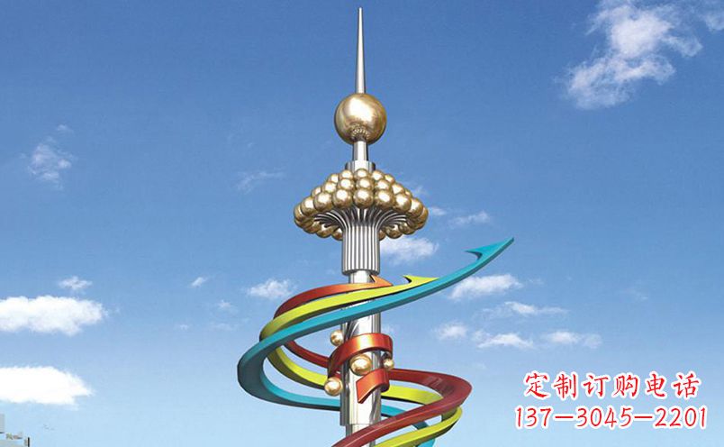 重庆不锈钢飘带彩色雕塑——缤纷空间的艺术美学