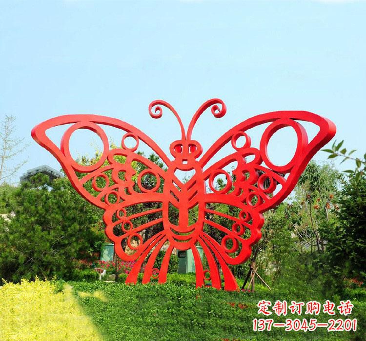 重庆不锈钢草坪蝴蝶雕塑让草坪绽放蝴蝶之美