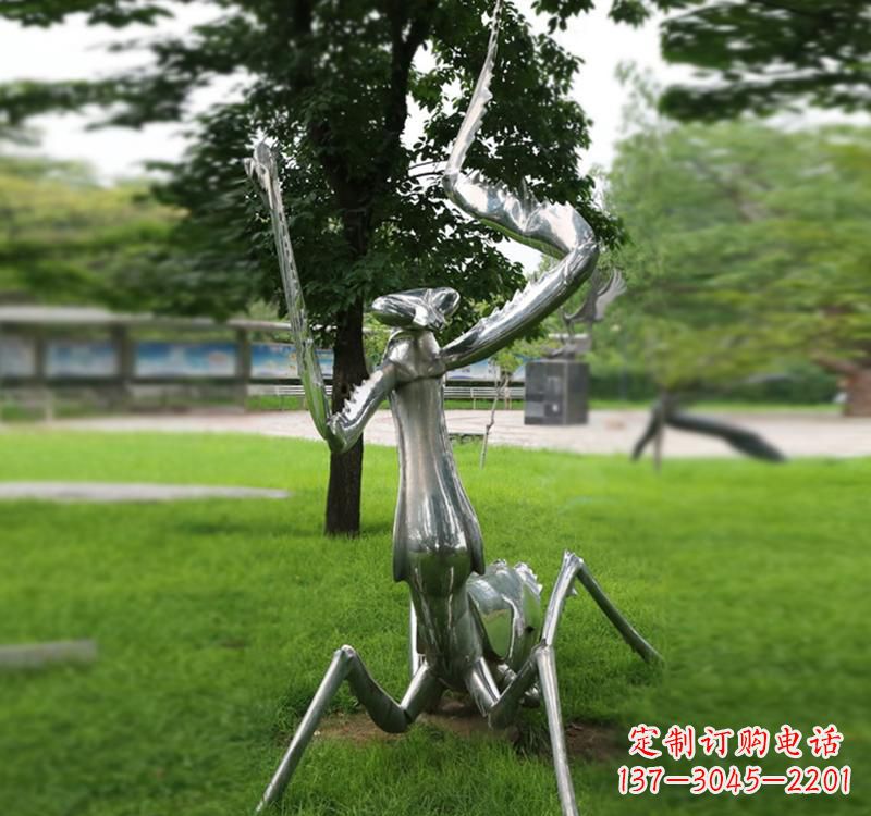 重庆不锈钢螳螂雕塑精致美观的艺术品