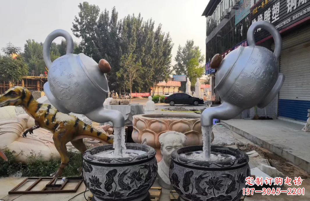 重庆不锈钢茶壶喷泉雕塑精致而又高雅