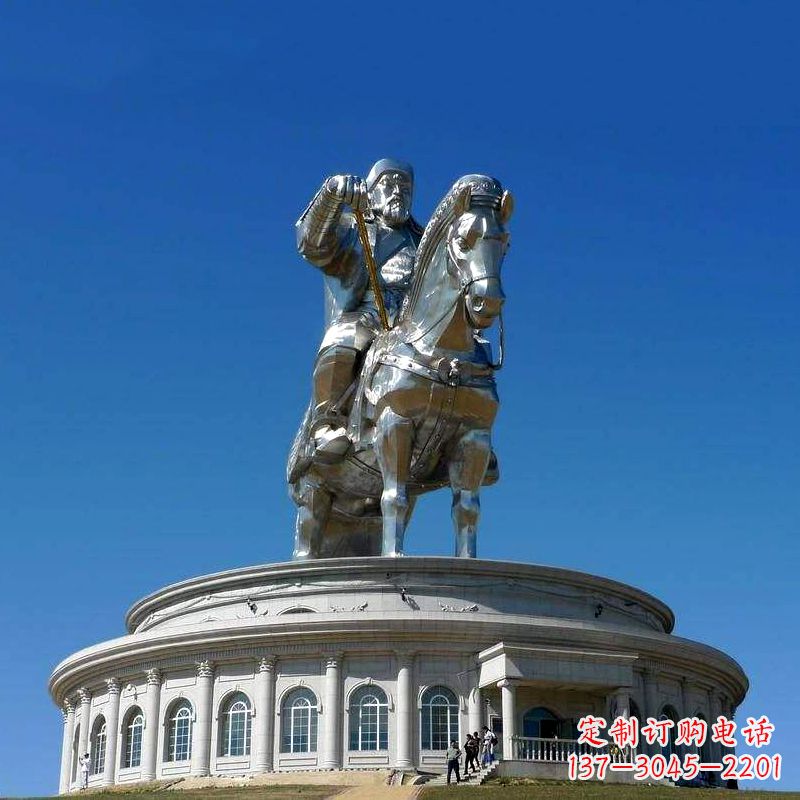 重庆不锈钢成吉思汗雕像-大型景区景点广场人物雕塑