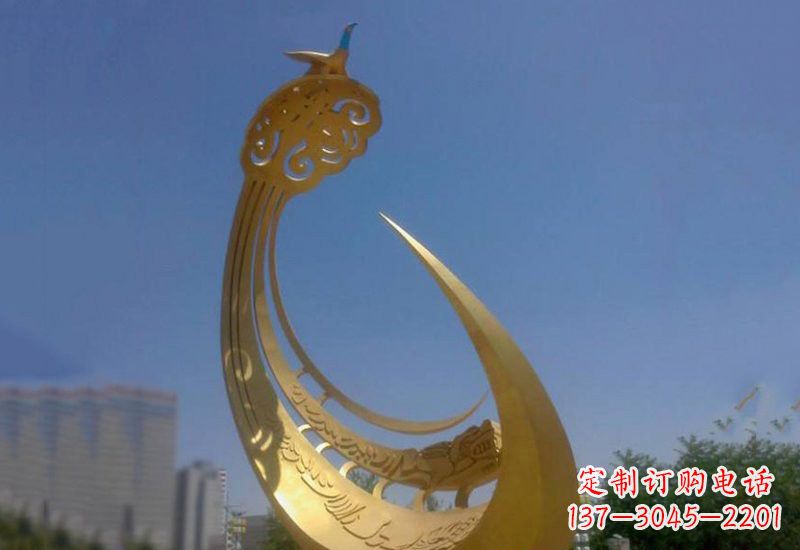 重庆不锈钢城市大型抽象创意凤凰雕塑