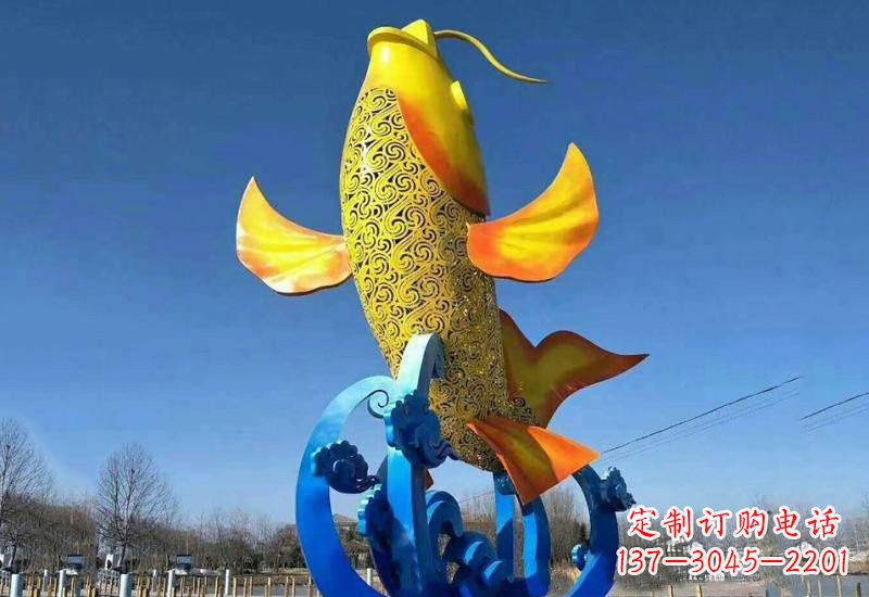 重庆不锈钢鲤鱼雕塑——城市的一道风景线