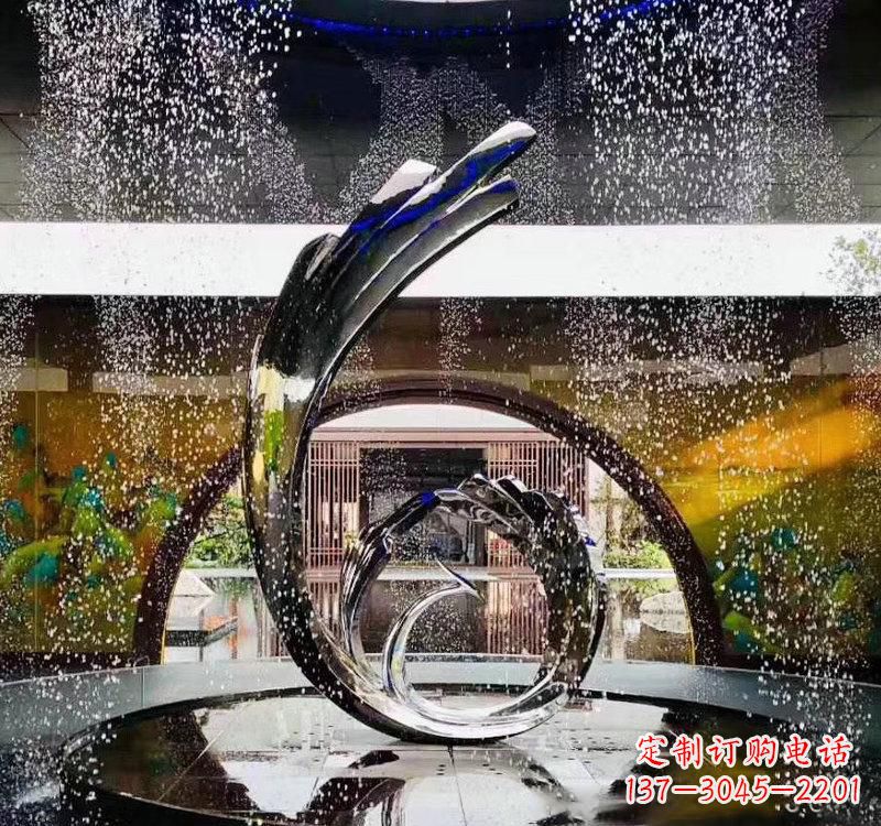 重庆不锈钢城市景观喷泉雕塑美丽而又充满力量