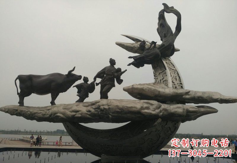 重庆不锈钢牛郎织女雕塑传说中的爱情