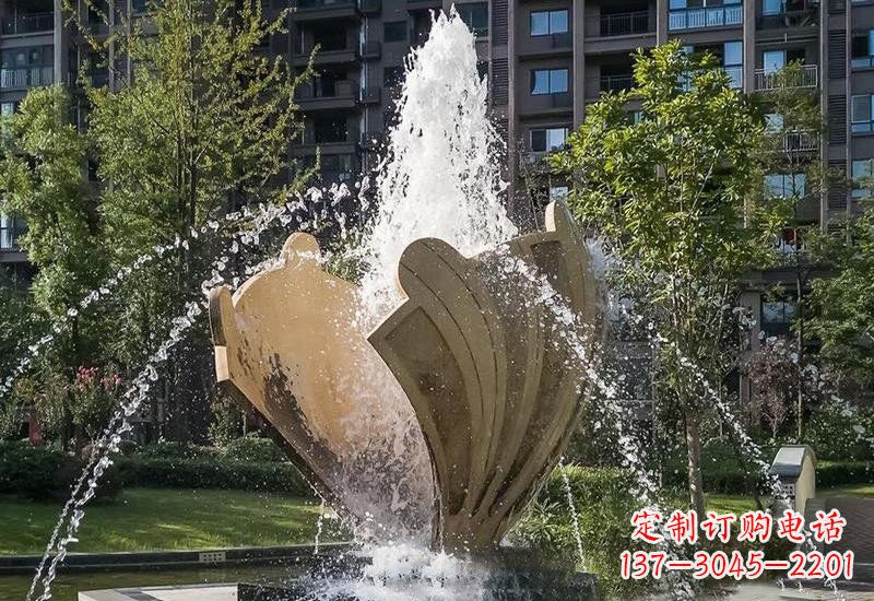 重庆不锈钢抽象贝壳喷泉雕塑