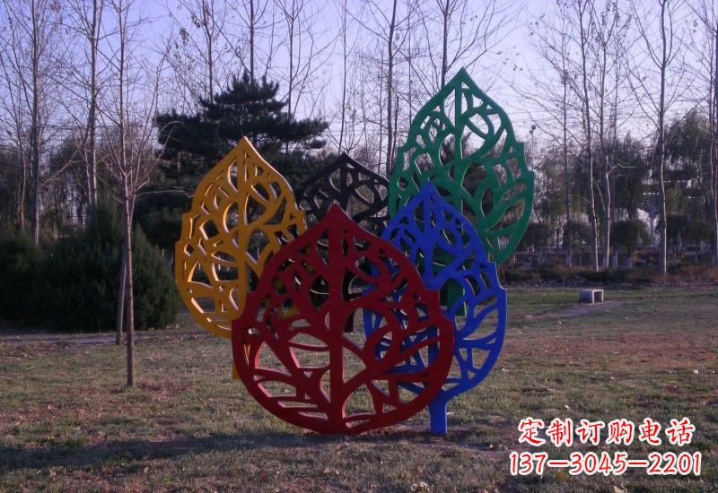 重庆精美不锈钢树叶雕塑