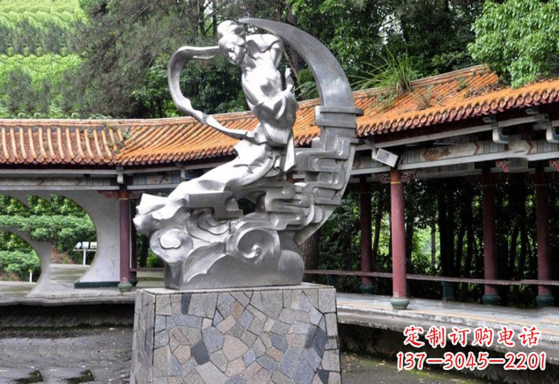 重庆不锈钢制作的嫦娥奔月雕塑