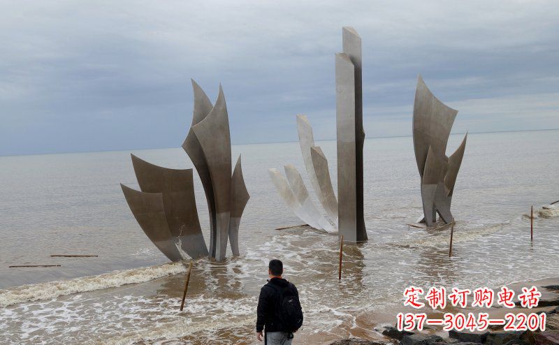 重庆不锈钢船帆海边景观雕塑