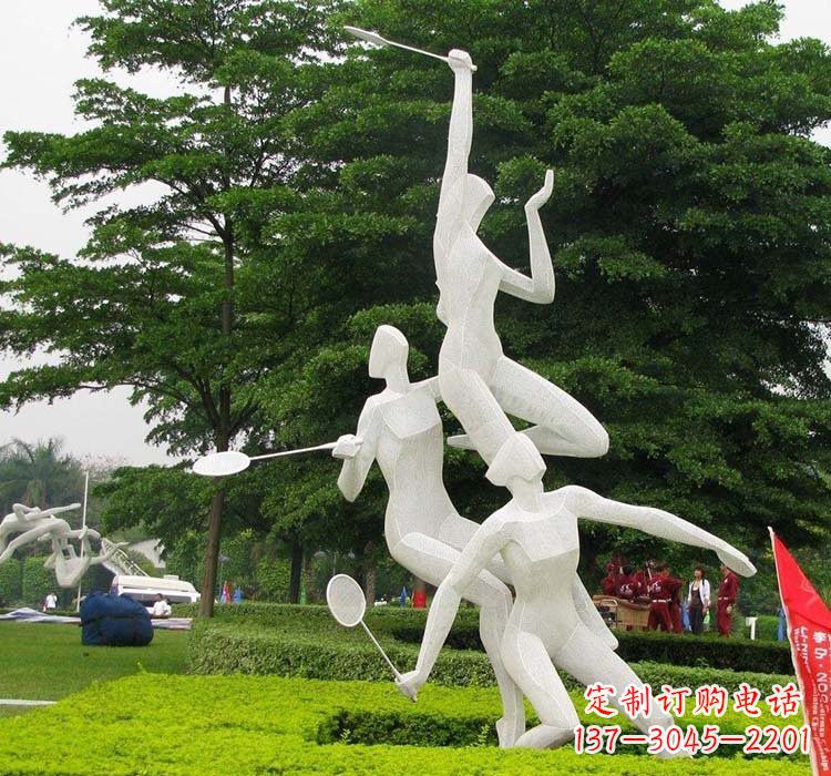 重庆精美绝伦的不锈钢羽毛球雕塑