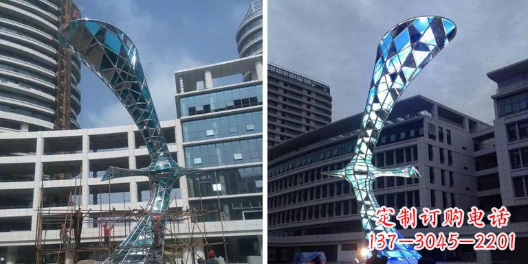 重庆大雁景观雕塑——精美不锈钢艺术品