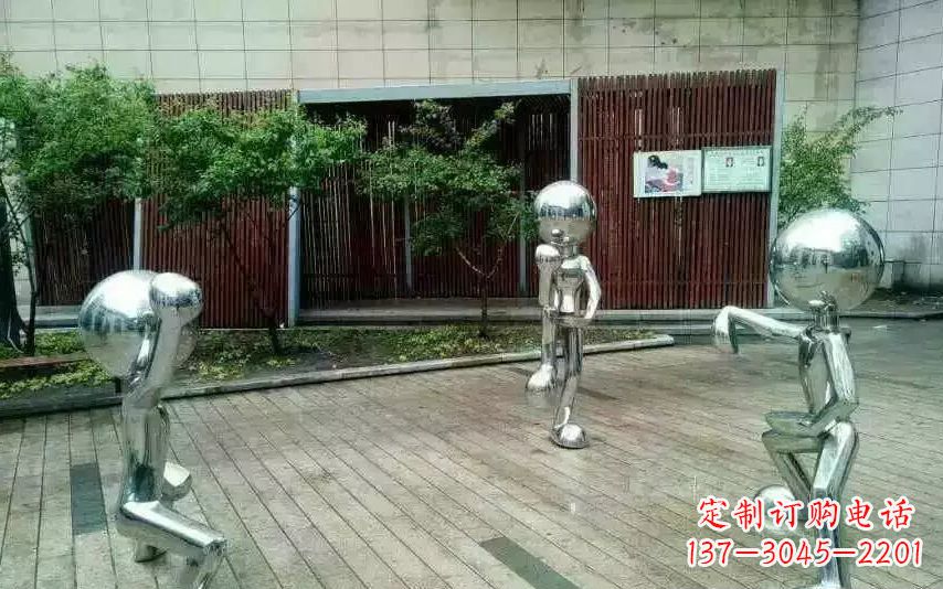 重庆不锈钢抽象儿童景观雕塑