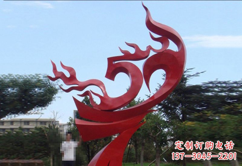 重庆不锈钢抽象凤凰涅槃景观雕塑