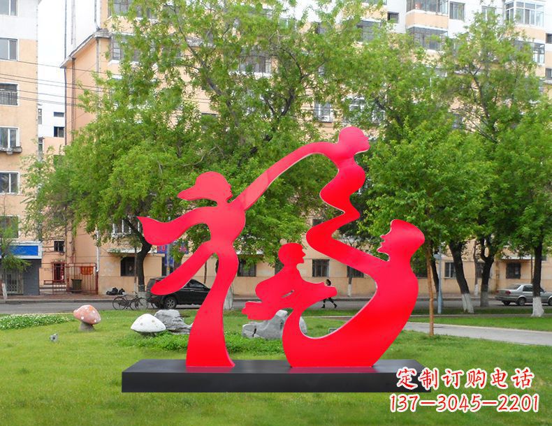 重庆不锈钢福字雕塑