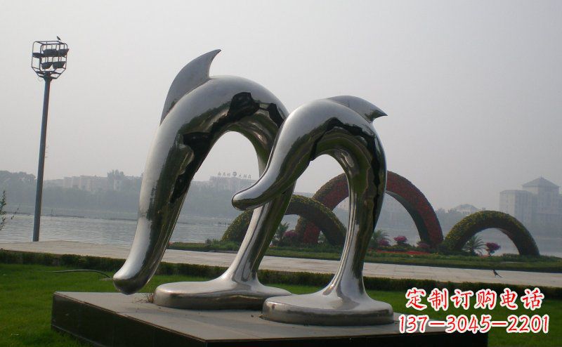 重庆精美不锈钢海豚雕塑