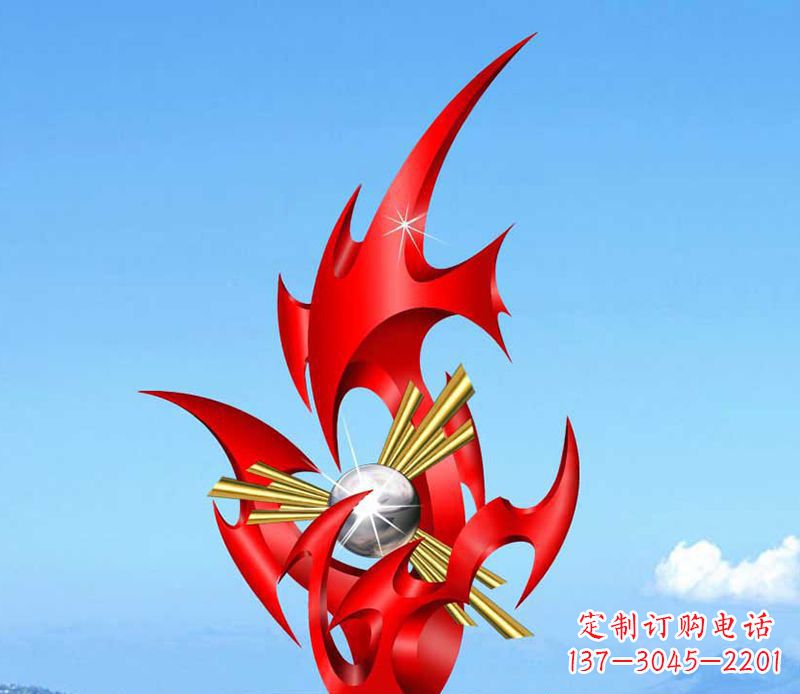 重庆不锈钢火苗雕塑