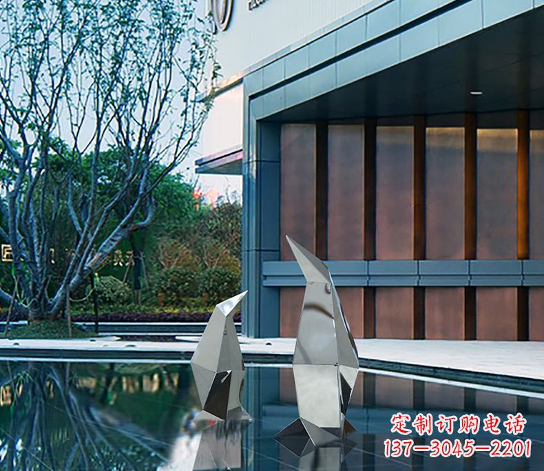 重庆不锈钢企鹅雕塑一件来自大自然的艺术品