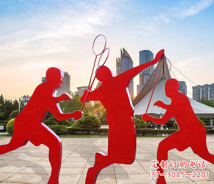 重庆羽毛球雕塑以不锈钢为原料的精美艺术品