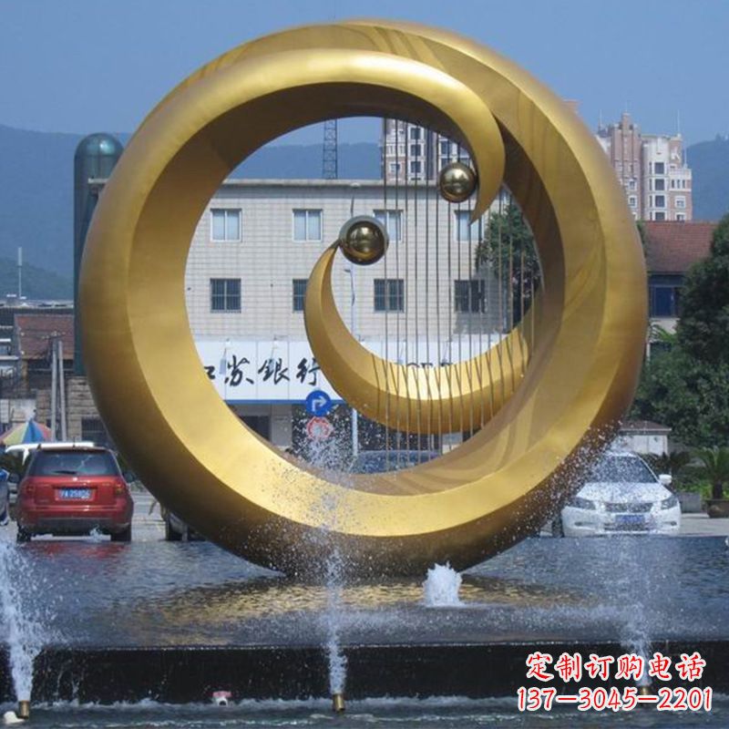 重庆不锈钢喷泉雕塑美丽与宁静