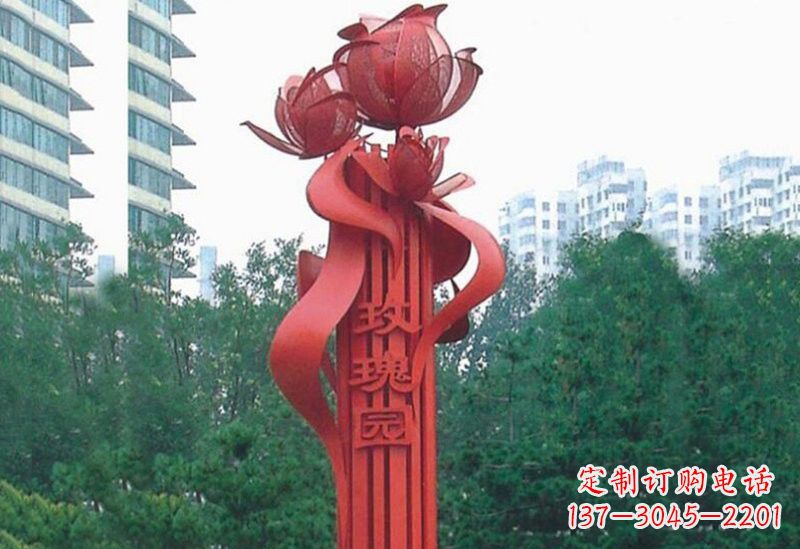 重庆不锈钢玫瑰雕塑精美而优雅