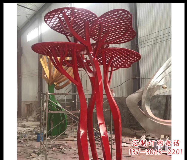 重庆不锈钢蘑菇景观雕塑