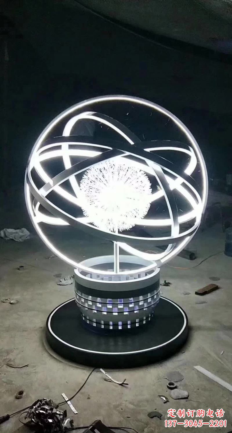 重庆不锈钢蒲公英圆环雕塑艺术之美