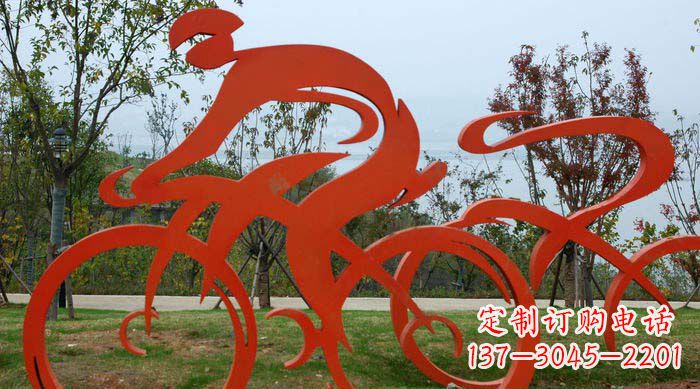 重庆不锈钢自行车雕塑捕捉运动精神