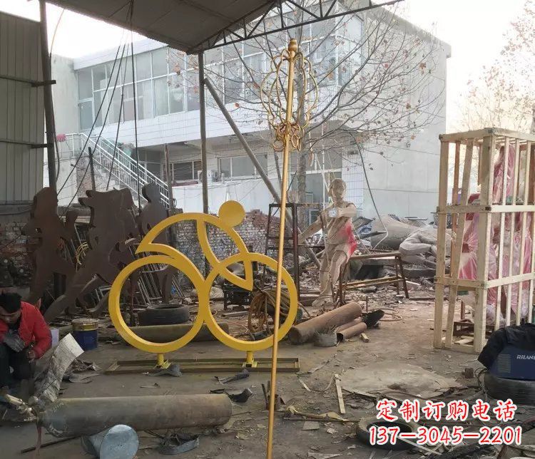 重庆不锈钢自行车雕塑——象征着健康、积极的生活方式