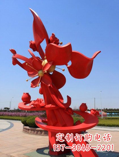 重庆不锈钢石榴花雕塑艺术与美学的完美结合