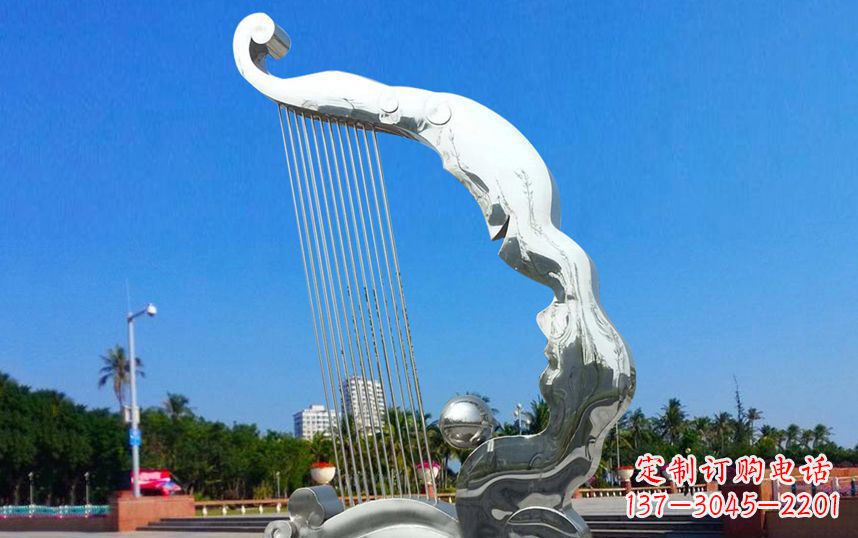 重庆不锈钢竖琴广场雕塑