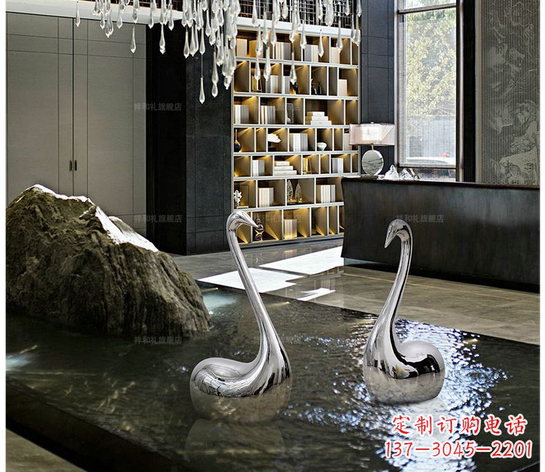 重庆精致的不锈钢天鹅雕塑