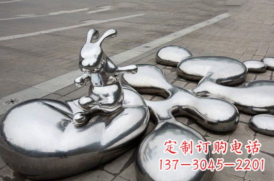重庆不锈钢兔子雕塑