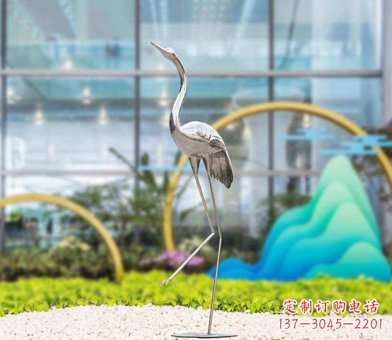 重庆不锈钢仙鹤雕塑传承中国古典文化