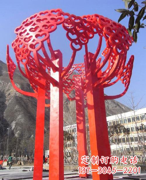 重庆不锈钢树叶雕塑