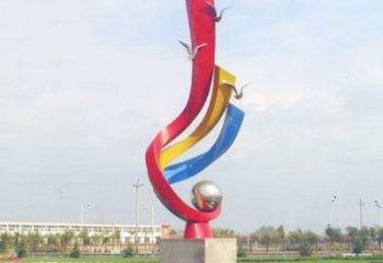 重庆不锈钢彩色海鸥海浪雕塑——美丽传承