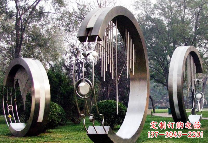 重庆不锈钢圆环雕塑——聆听之美