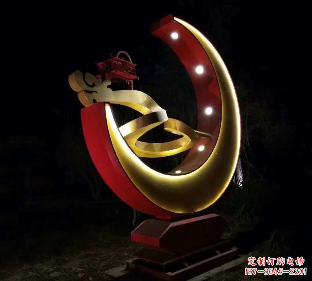 重庆不锈钢月亮雕塑静谧中的经典之美