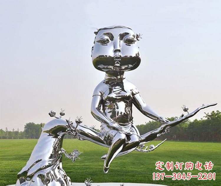 重庆不锈钢树枝上的女孩雕塑