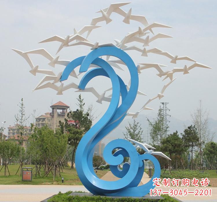 重庆新题目精美不锈钢大雁雕塑