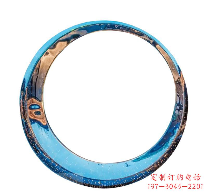 重庆不锈钢创意景观圆环雕塑
