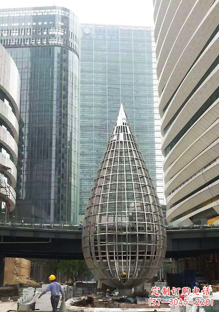 重庆不锈钢大型水滴城市景观雕塑