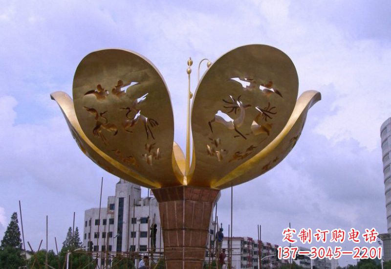 重庆大型不锈钢紫荆花雕塑