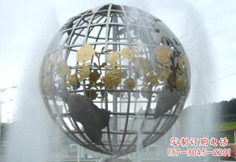 重庆不锈钢地球仪喷泉雕塑