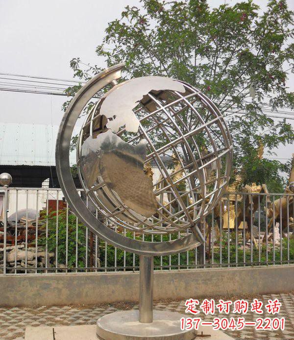 重庆精美不锈钢地球仪雕塑点缀校园美景