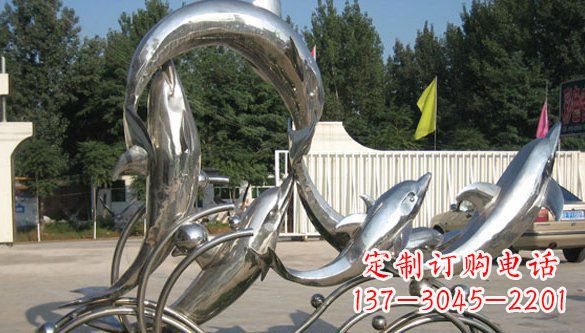 重庆不锈钢海豚雕塑精美雕刻展现海洋之美