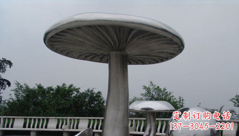 重庆不锈钢仿真蘑菇凉亭雕塑