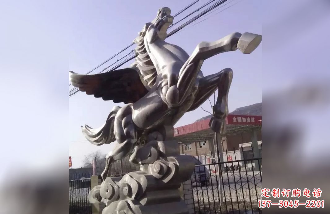 重庆不锈钢飞马雕塑_2