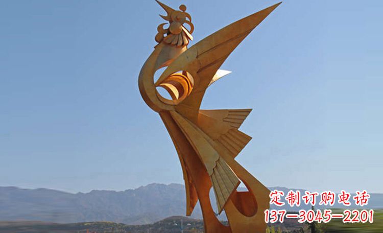 重庆不锈钢凤凰雕塑,给环境增添灵动之美