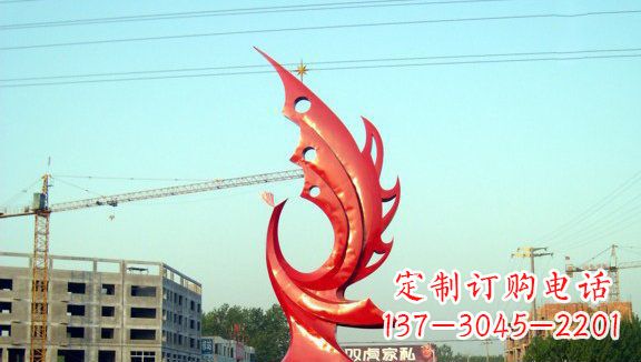 重庆凤凰城市的不锈钢雕塑