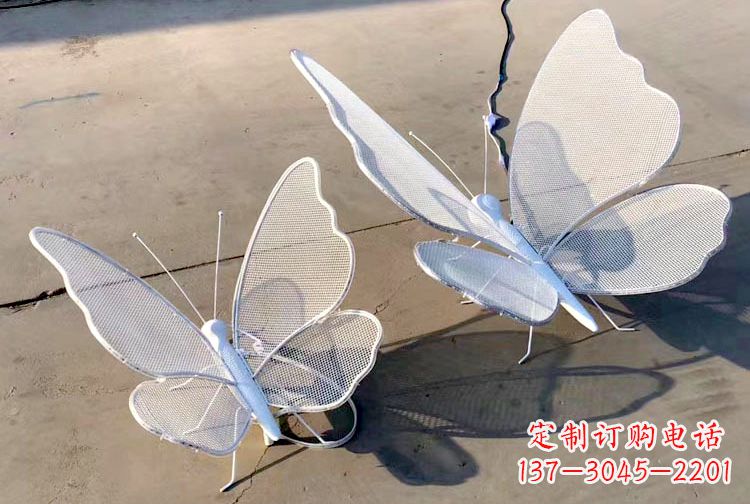 重庆不锈钢钢丝网格蝴蝶雕塑——灯光下的灵动之美
